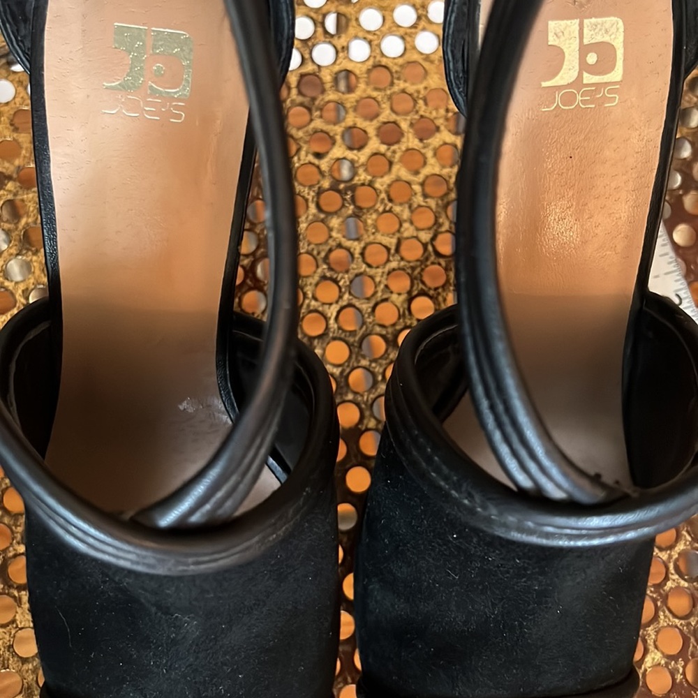 Joe’s Jeans Black Suede Peep Toe Sandal NWOT - Picture 10 of 10